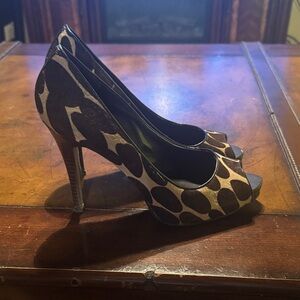 Nine West Animal Print Peep Toe Heels